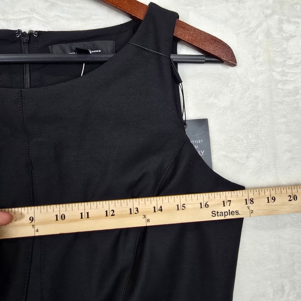 NWT White House Black Market Black Boatneck Work Sheath Dress Size 8 - Picture 5 of 14